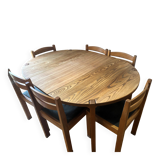 Table à manger champagne et 6 chaises normandie estampillée maison regain