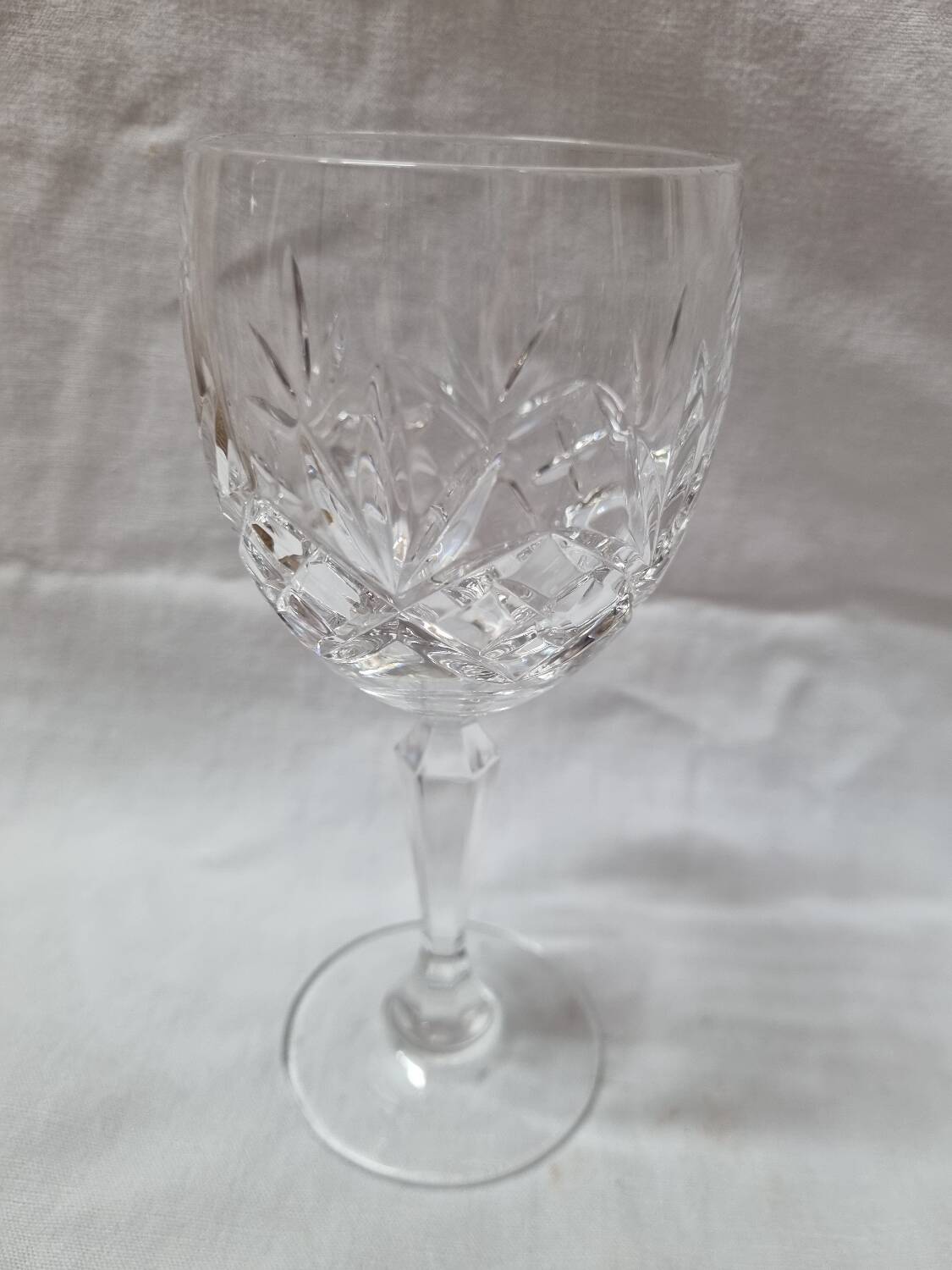 8 Bohemian crystal stemmed glasses