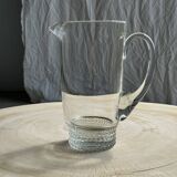 Carafe à anse en verre belle matière pied motifs billes de verre H21