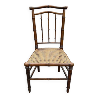 1930s caned bamboo chair