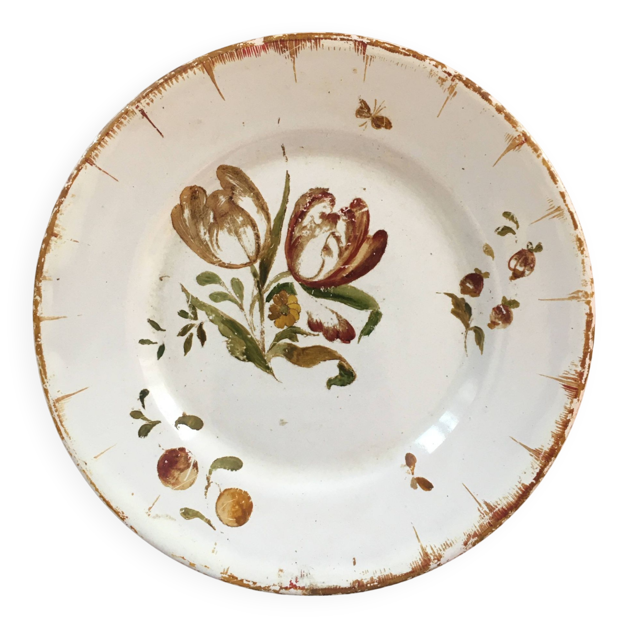Antique plate with floral decoration