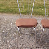 4 vintage chrome and skai chairs