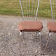 4 chaises vintage chrome et skai marron clair