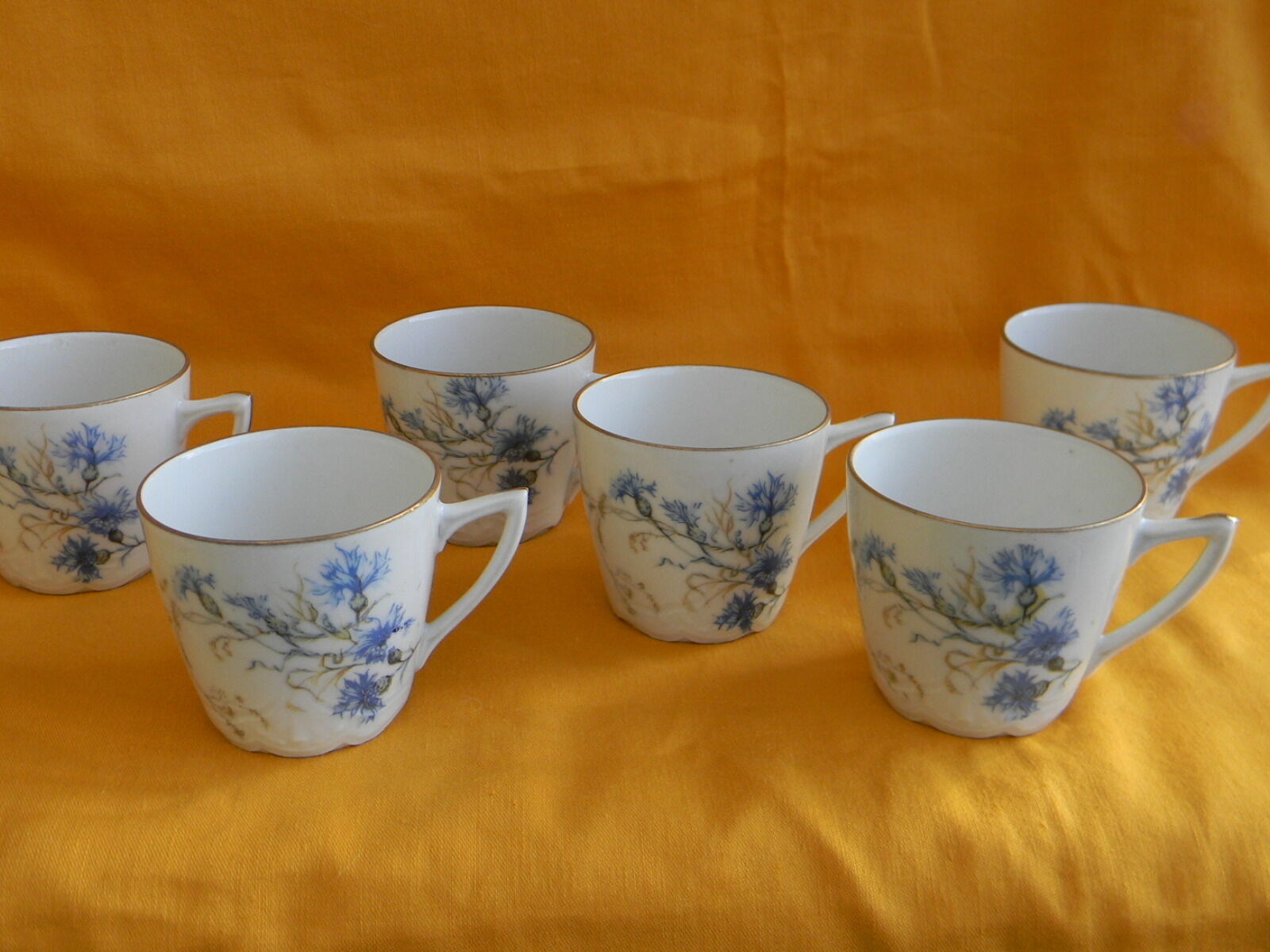 Set of 6 porcelain cups. Blueberry décor