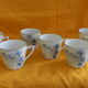 Set of 6 porcelain cups. Blueberry décor