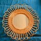 Rattan/wicker flower mirror
