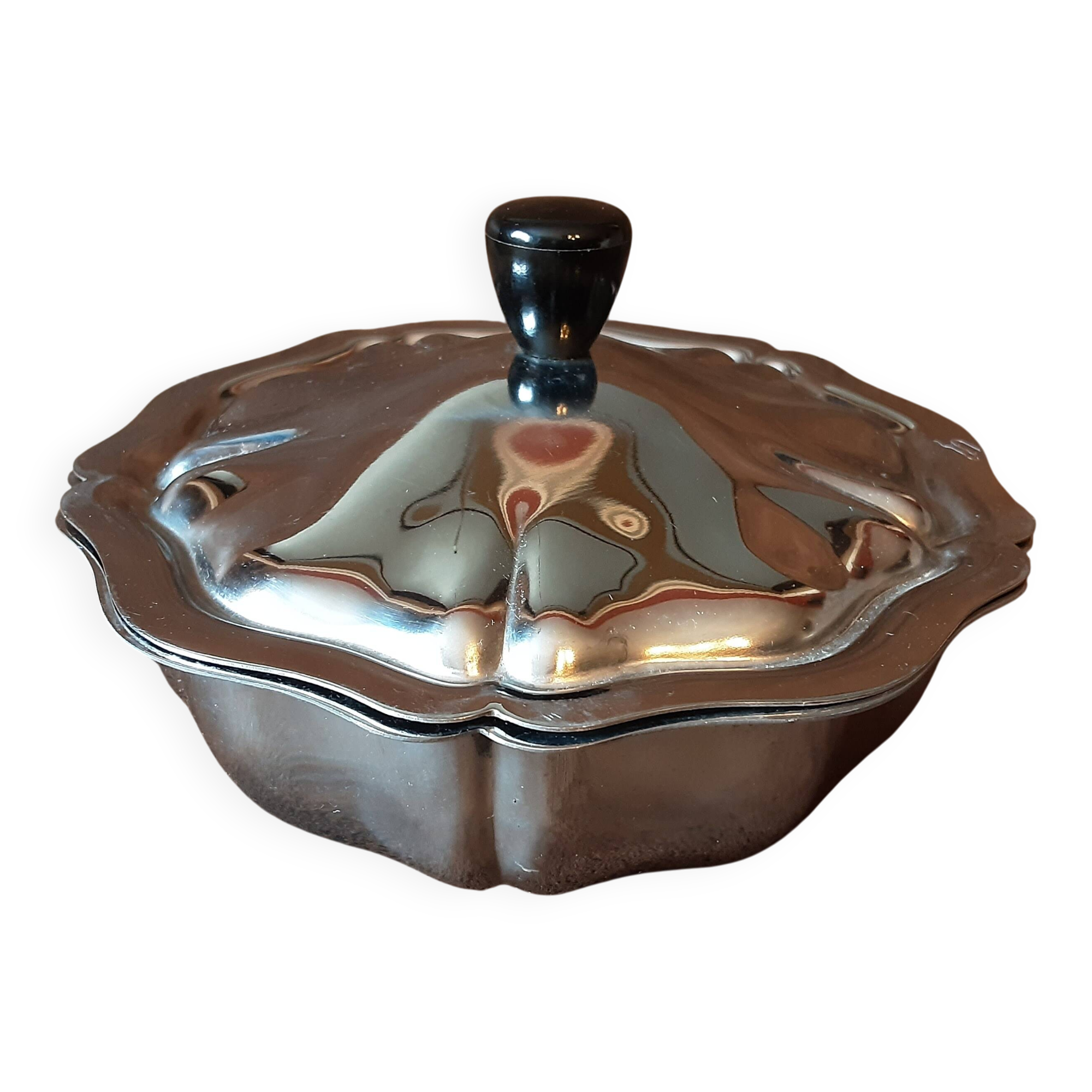 Vintage stainless steel sugar bowl