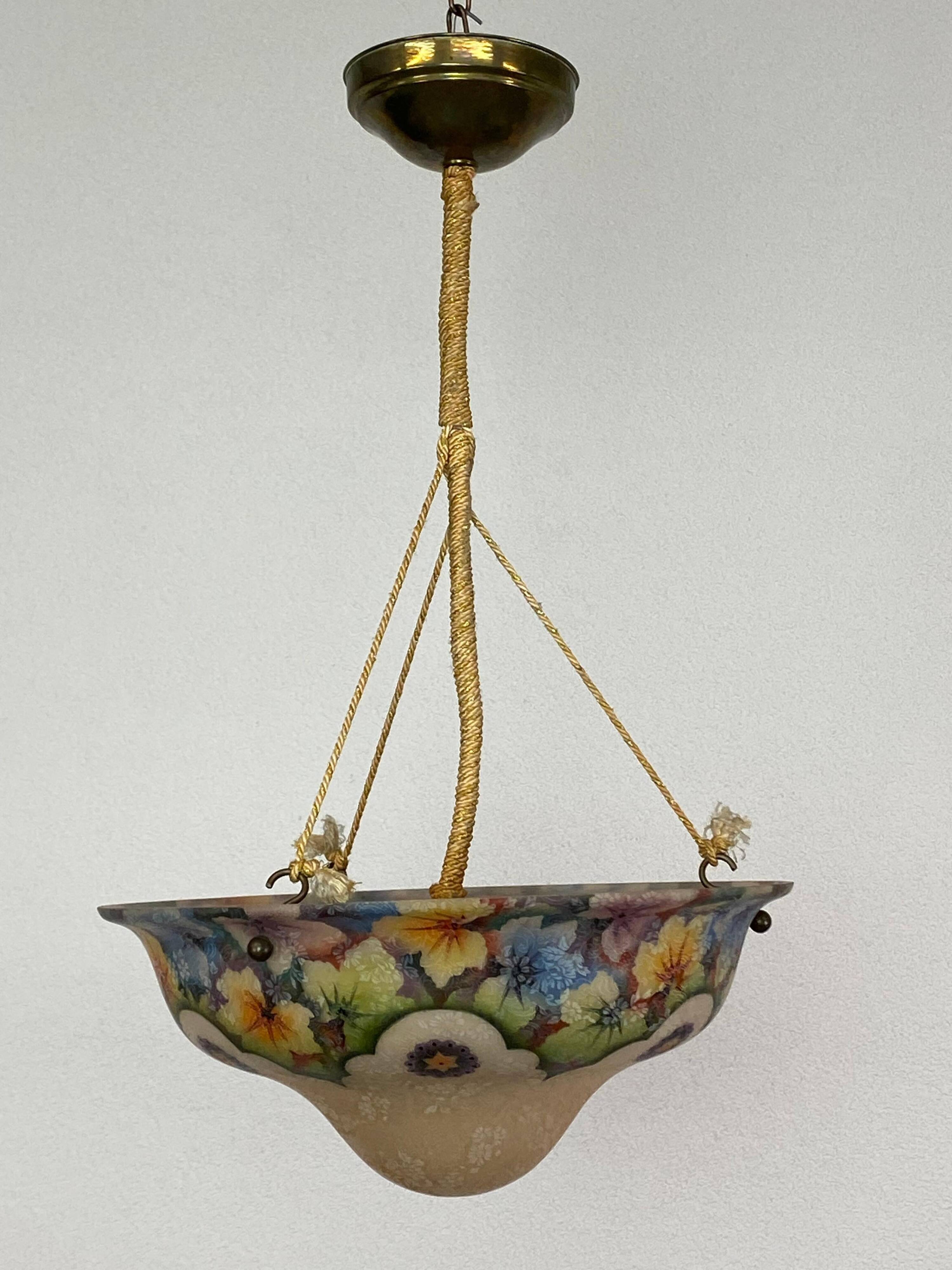 Hand-painted glass lamp Art Nouveau