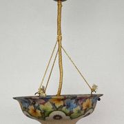 Lampe en verre peinte à la main Art Nouveau