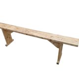 Old bench in restored pine wood
