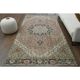 1970s Vintage Turkish Oushak Handmade Wool Cotton Pink Runner Rug 153x320