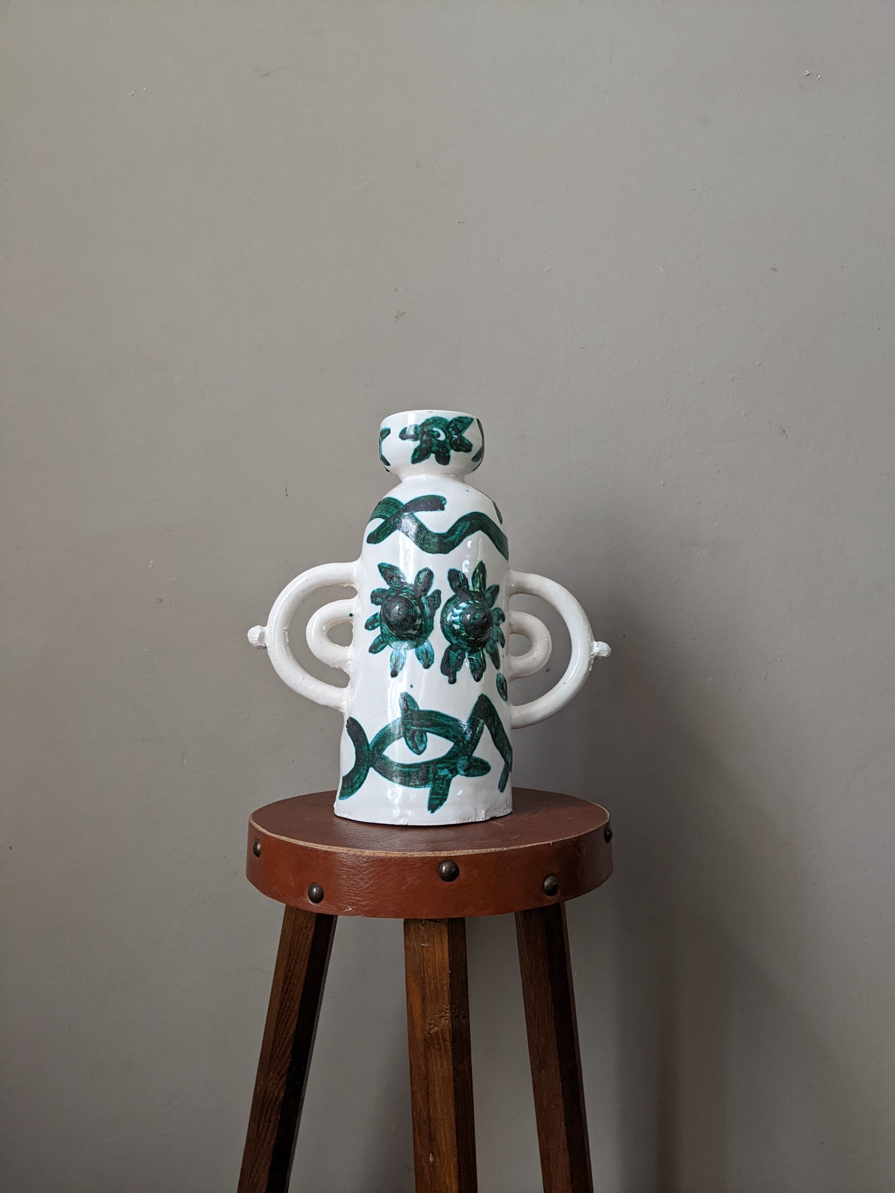 Handcrafted anthropomorphic ceramic vase