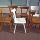 Set of 10 mismatched wooden bistro chairs - vintage