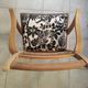 Vintage wooden armchair – Jungle chic fabric seat