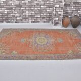 Orange Anatolian Vintage Turkish Rug sku 734
