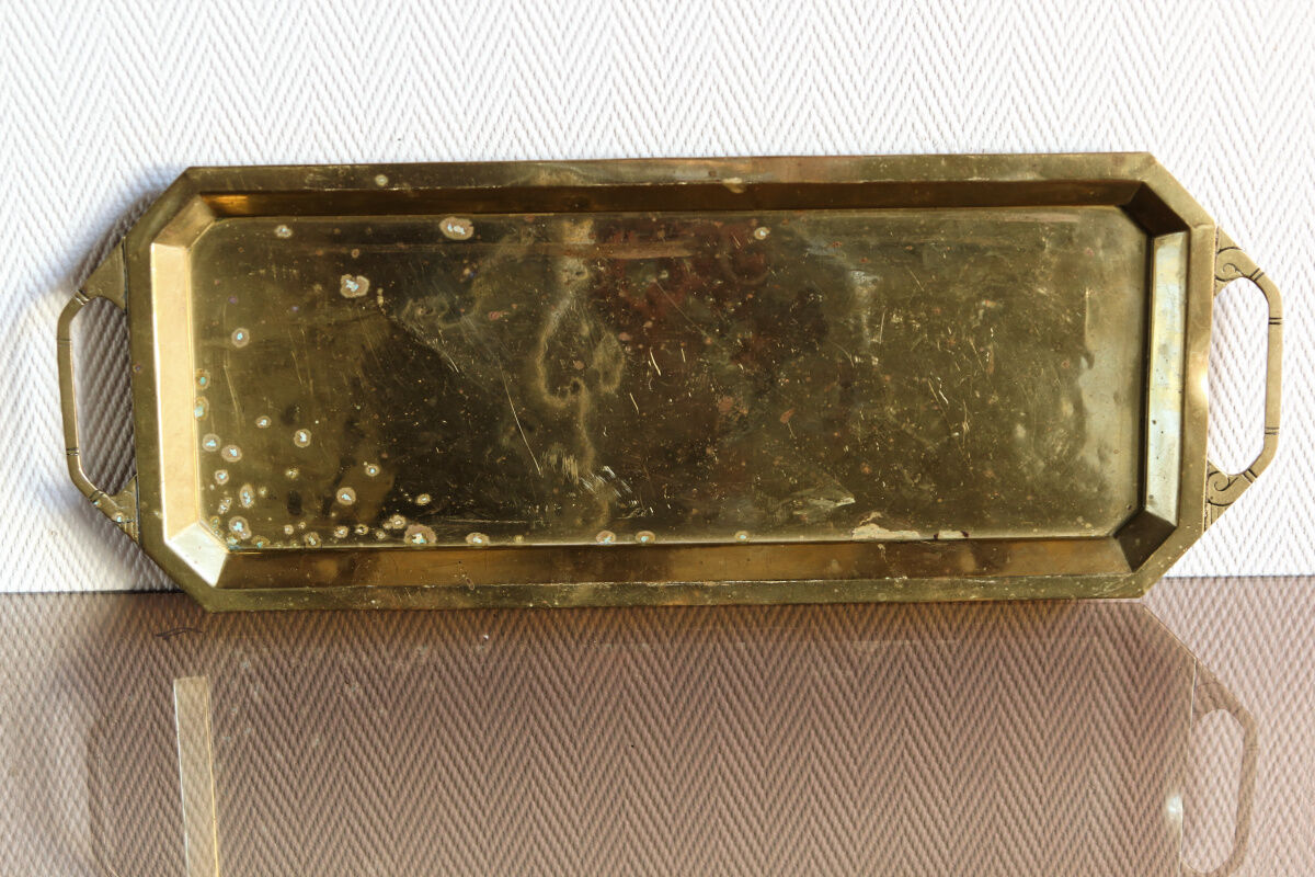 Art deco brass tray
