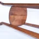 Art Deco wood stand French planter with stone plaque