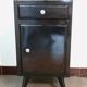 Black hospital/internment bedside table, all metal, compass legs, 1940s industrial.