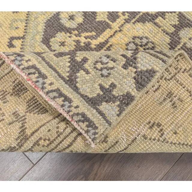 1970s Turkish Oushak geometric wool rug 72x323