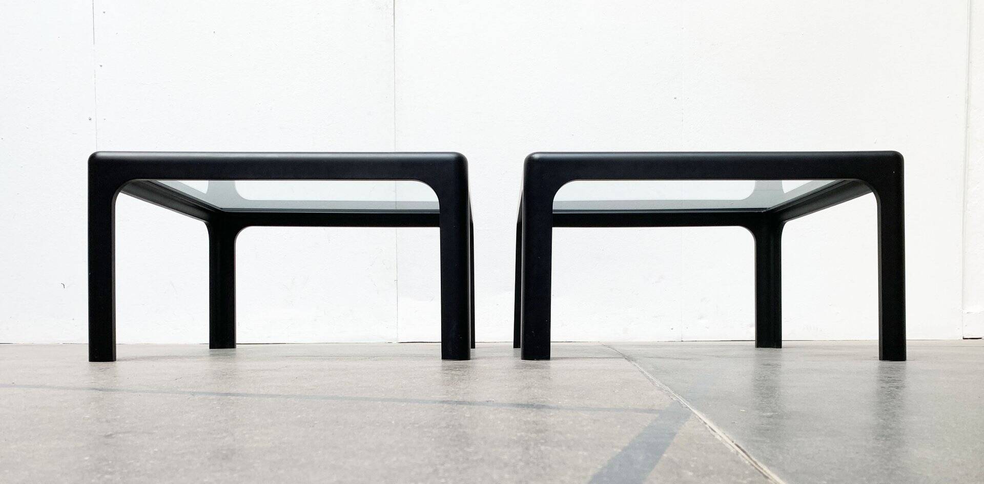 Mid-century vintage coffee table in glass by Peter Ghyczy for Horn Collection, 1960s, set of 2.