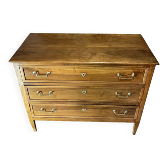 Louis XVI chest of drawers in walnut late 18th century