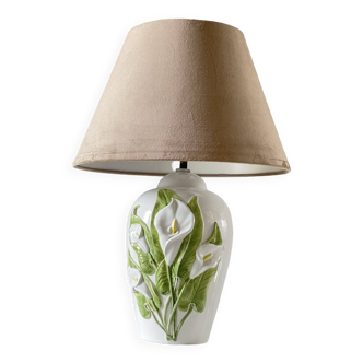 italian ceramic lamp arum flowers