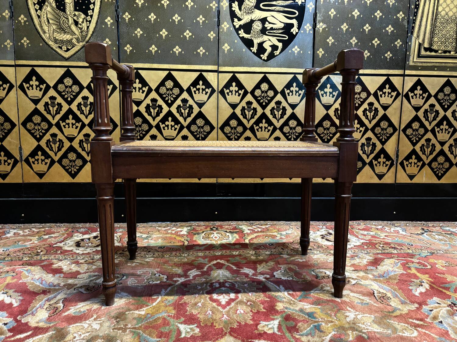 Small Louis XVI style cane bench