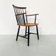Danish spindle teak armchair, 1950s