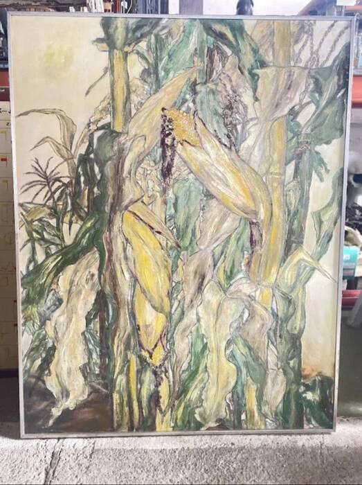 Morokoshi I (Corn I) by Miyazaki Kumiko large Japanese oil painting, 1930-1940