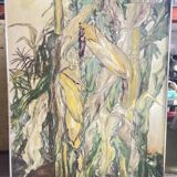 Morokoshi I (Corn I) by Miyazaki Kumiko large Japanese oil painting, 1930-1940