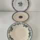 8 assiettes dépareillées en terre de fer bleue, 19ème
