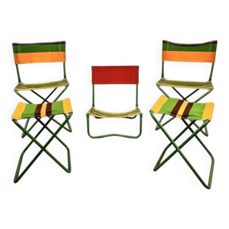 Ensemble de chaises pliantes vintage