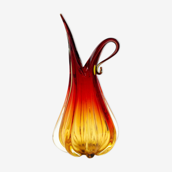 Mid-century murano art glass pitcher, italy, 1960s