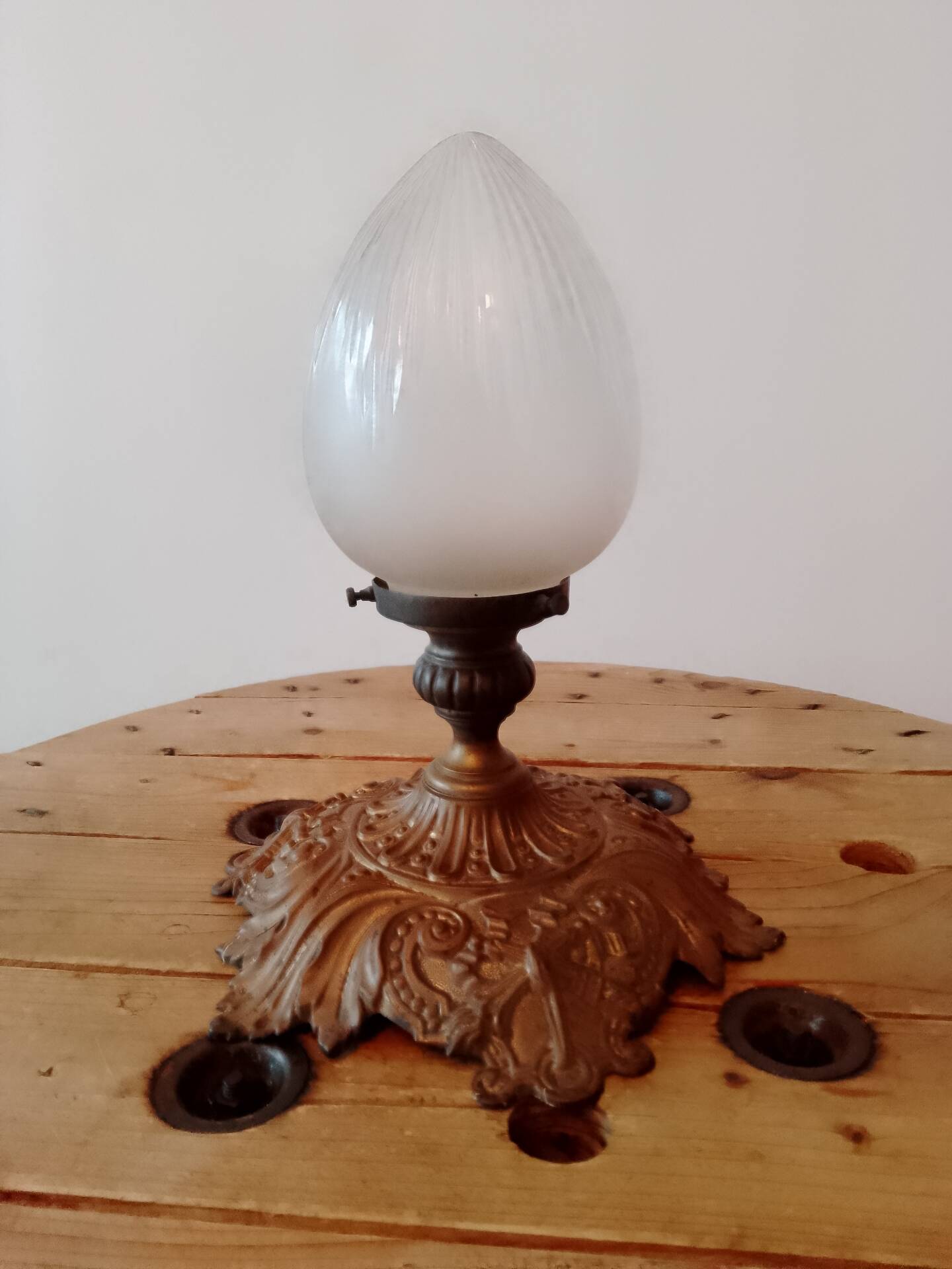 Napoleon III frosted cut crystal ceiling light