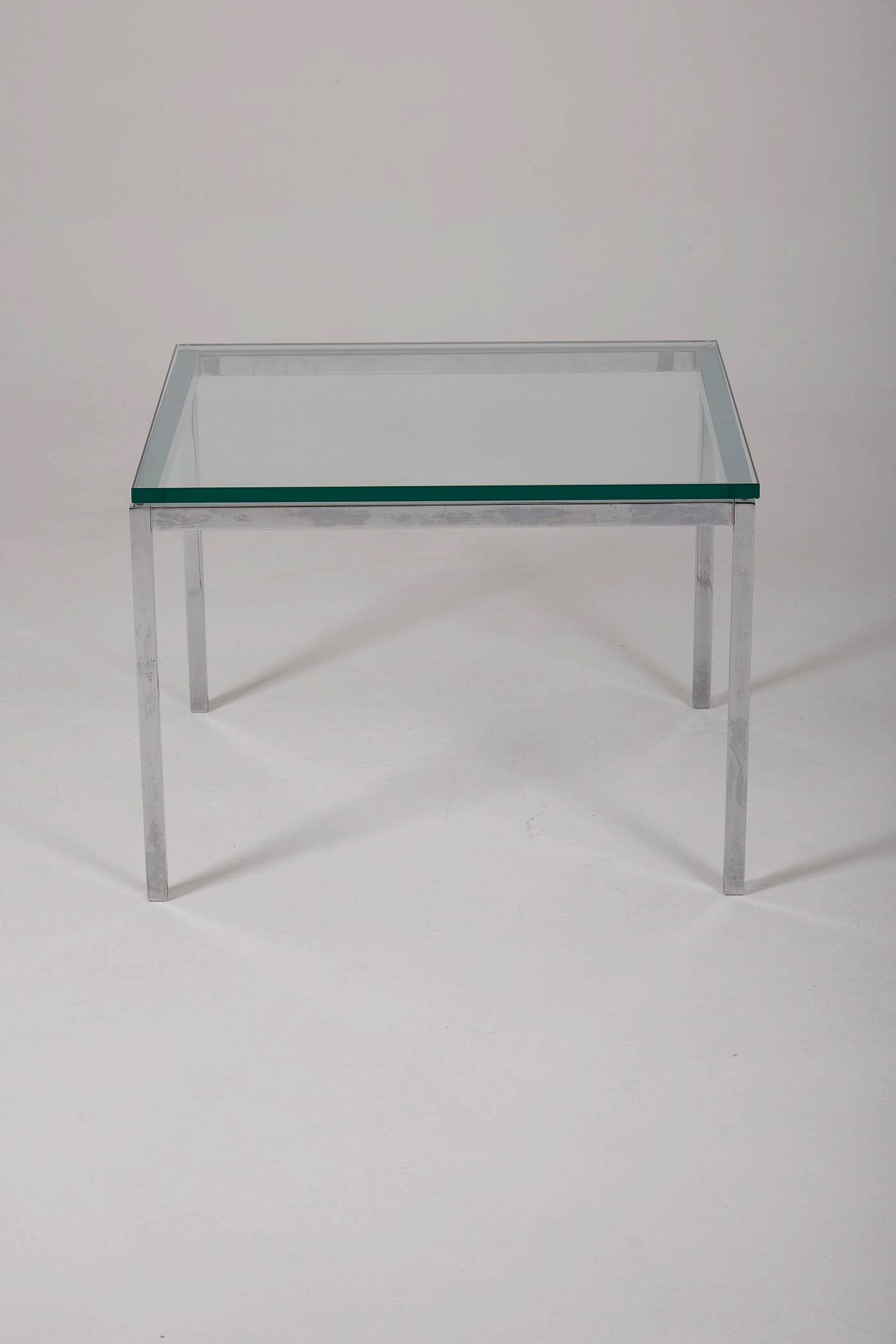 Knoll metal and glass coffee table