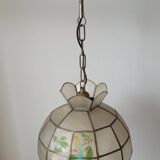 Set of 3 chandeliers in mother-of-pearl and brass