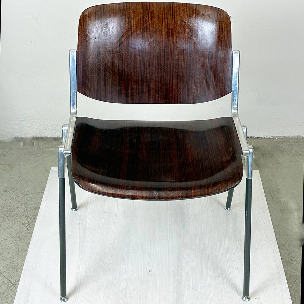 Brown Castelli DSC 106 Stacking Chair by Giancarlo Piretti, Italy