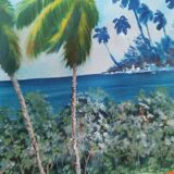 Painting on wood scene of cuba life