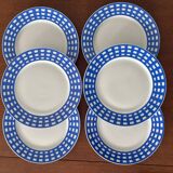 Set of 6 Guy Degrenne dessert plates, vintage blue pareo model - serv