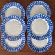 Set of 6 dessert plates Guy Degrenne vintage blue pareo model - serv