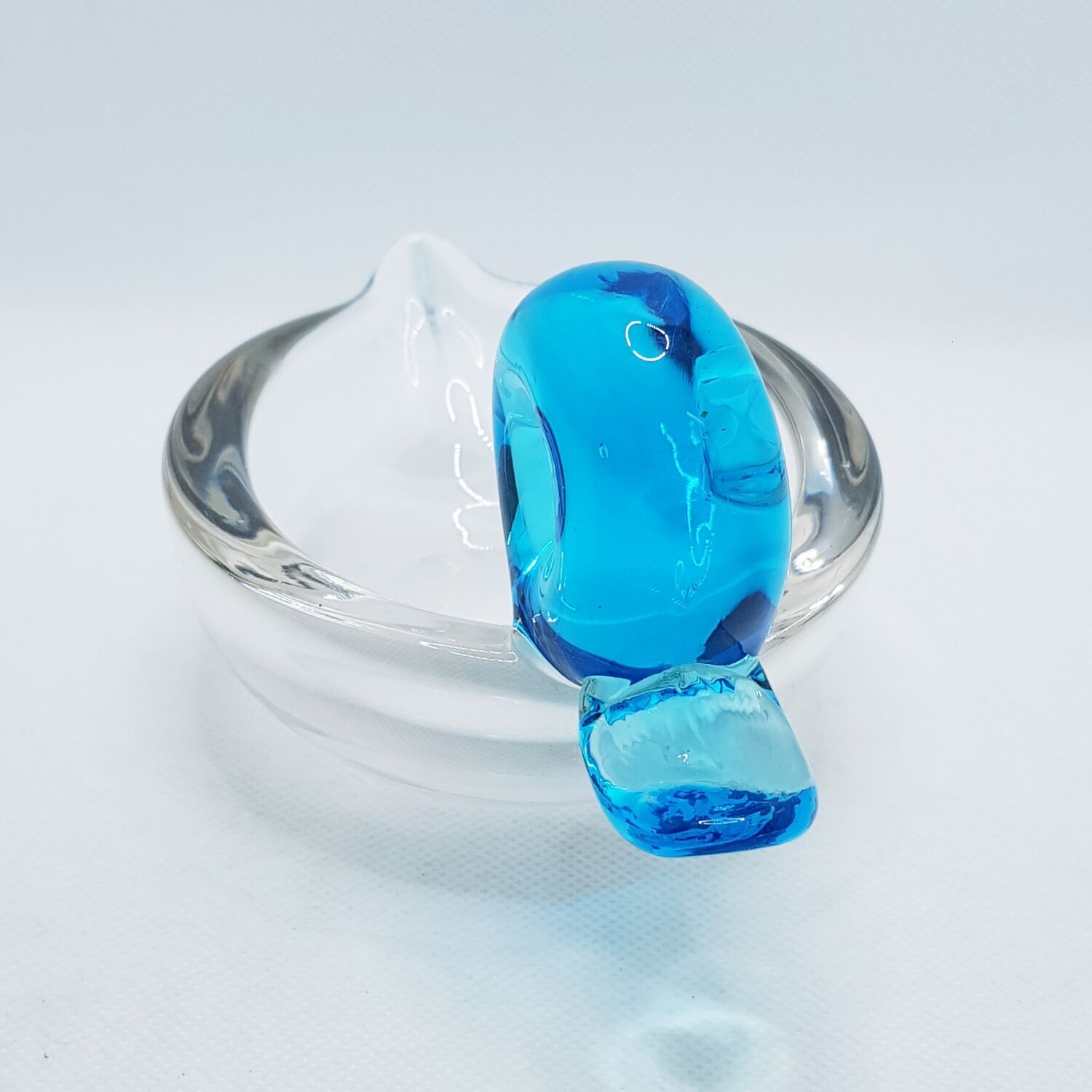 Cendrier canard en verre