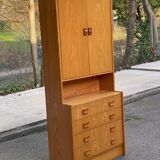 Scandinavian wardrobe with 2 sections in oak from the 1970s.