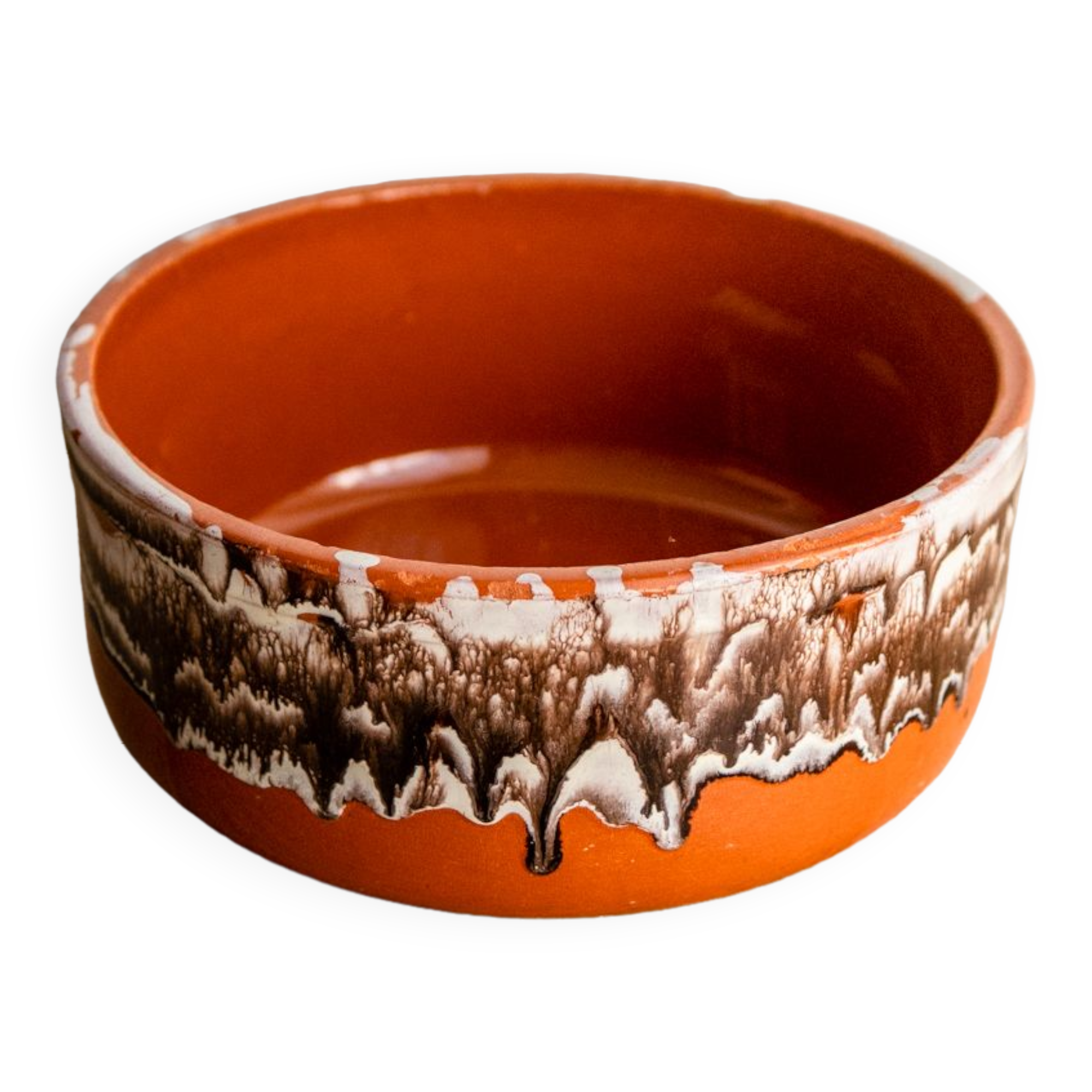 Enamelled terracotta salad bowl