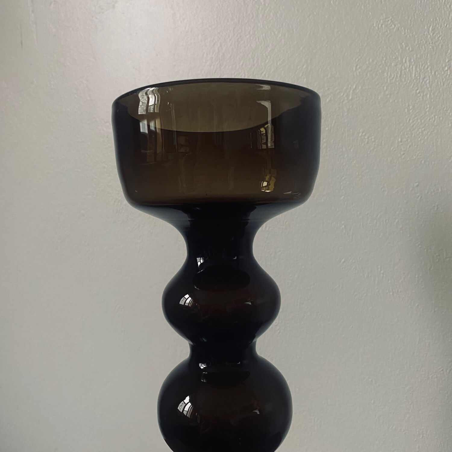 Black smoked glass vase