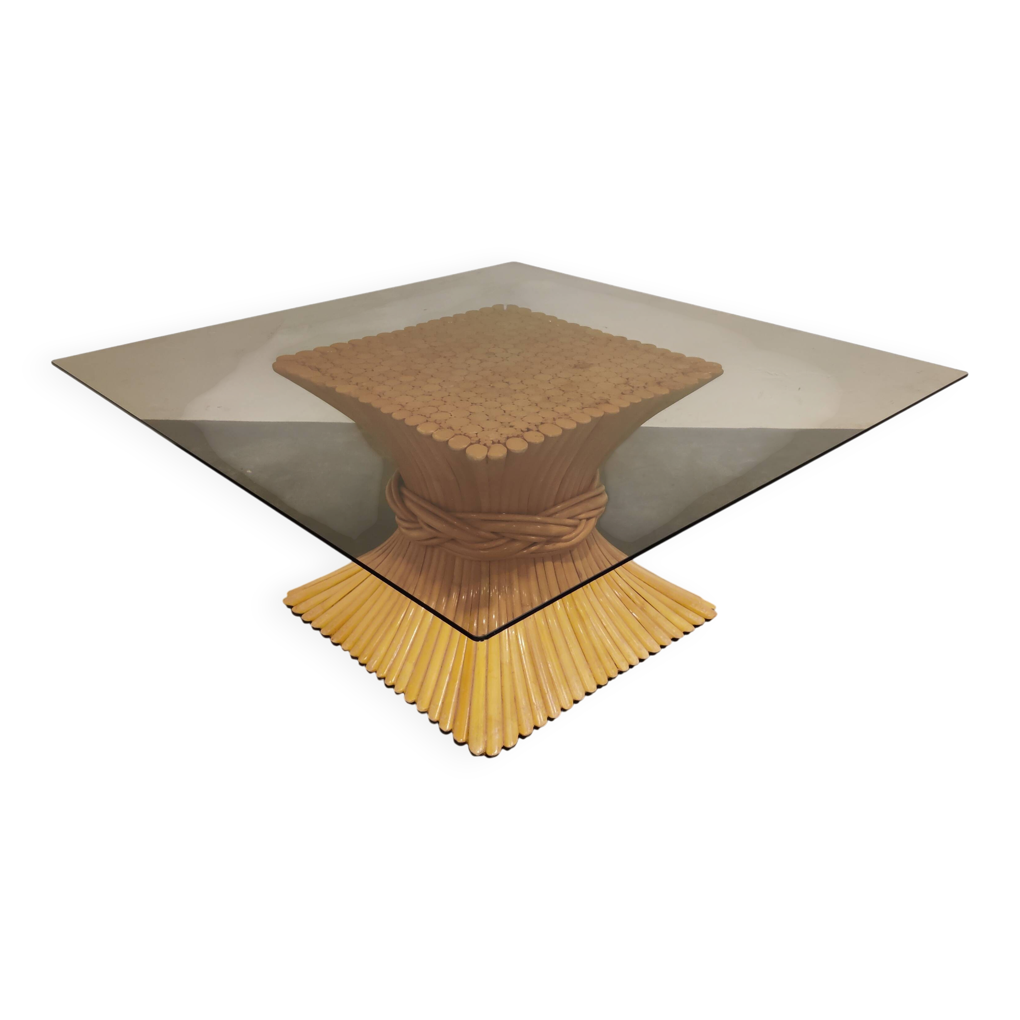 Bamboo coffee table by McGuire, 1980s