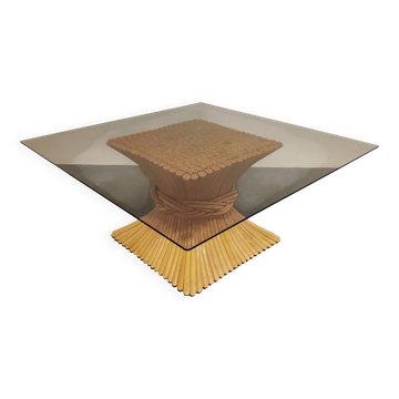 Bamboo coffee table by McGuire, 1980s