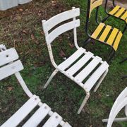 Set of 13 garden chairs made of iron slats and tubes