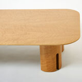 Very large coffee table maple brass Giovanni Offredi Saporiti 1980