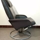 Designer armchair in vintage leather model Malung Ikea 1999