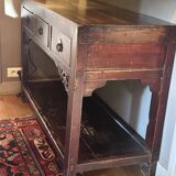 Old console with drawers, solid wood.